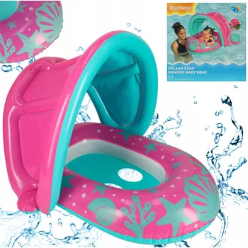 Plavací kruh pro miminka nafukovací ponton se sedátkem a stříškou