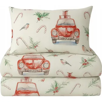 Povlečení Povlečení vánoční 220x200 + 2x70x80 zimní Lesk Saténu antialergenní