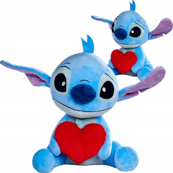 plyšák VELKÝ PLYŠÁK STITCH SE SRDCEM 50 CM PLYŠÁK STITCH VALENTÝNSKÝ STITCH