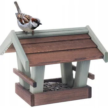 Krmítko pro ptáka Krmítko pro ptáky závěsné dřevěné velké robustní na balkon slunečnice 1 kg