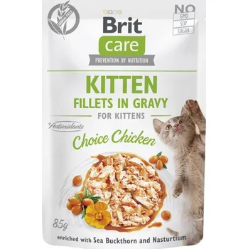 Krmivo pro kočku Brit Care Cat Fillets in Gravy Kitten Choi.Chicken 85g