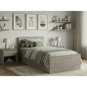 Nábytek Postel SOFIA 90 x 200 cm, dub lanýž Rošt: S laťkovým roštem, Matrace: Matrace Sommera 18 cm