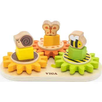 Dřevěná hračka Viga 44690 Třídič tvarů s ozubenými koly