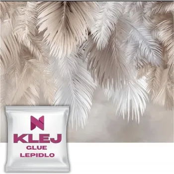 Fototapeta Fototapeta do ložnice obýváku Listy Pírka Abstrakce Béžová Tapeta 260x390