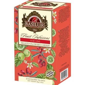 Nápoj FRUIT INFUSIONS GOJI AND LIME - ovocný porcovaný čaj - KUSTOVNICE a LIMETKA 20 x 2 g BASILUR