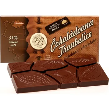 Čokoláda ČOKOLÁDA MLÉČNÁ 51% 45 g ČOKOLÁDOVNA TROUBELICE