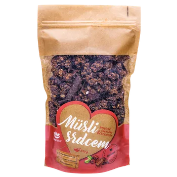 MÜSLI SRDCEM BRUSINKY A BELGICKÁ ČOKOLÁDA 350g TOPNATUR - AKCE EXPIRACE