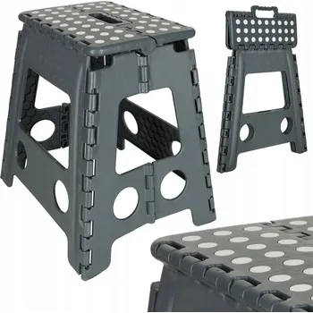 Stolička Stolička skládací protiskluzová 39 Cm tmavě šedá