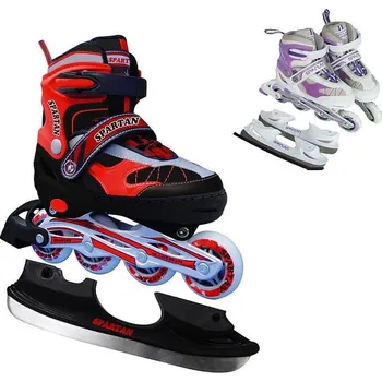 Kolečkové brusle Spartan Brusle SPARTAN Kombi 2 in 1 nastavitelné fialová-bílá 38-41