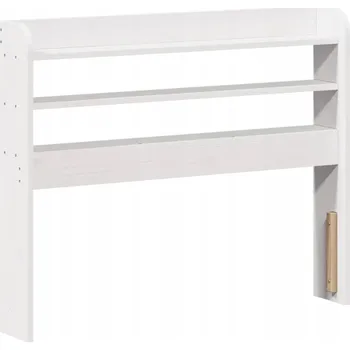 Postel Čelo k posteli s policemi, bílá, 90 cm, borovicové dřevo