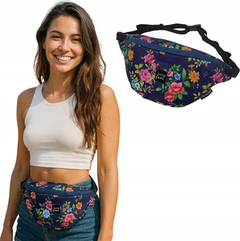 Ledvinka JOYPAC LEDVINKA NA PÁS CROSSME LEHKÁ PROSTORNÁ TAŠKA PŘES RAMENO FLORAL DARK