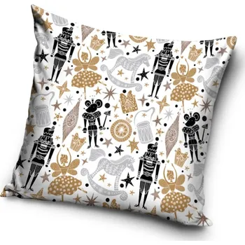 Polštář Dekorační polštářek Louskáček a Zlaté Vánoce