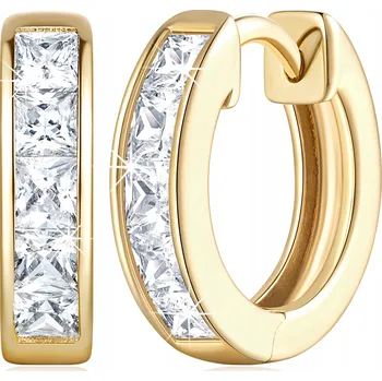 Náušnice Damskie kolczyki koła z cyrkonii ze złota 14K