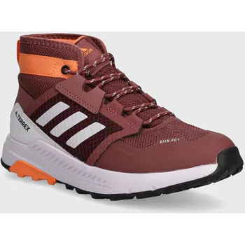 Chlapecké tenisky Dětské boty adidas TERREX TERREX TRAILMAKER MID R.RDY vínová barva, ID0925 83X, EUR 36