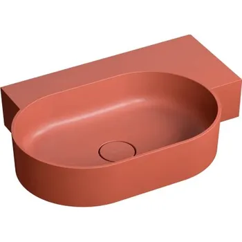 Omnires Ovo M+ umyvadlo na desku / závěsné – pravé, 64 × 44 cm, terracotta mat OVO645UWPTE