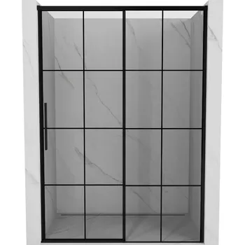 Sprchové dveře Mexen Rox posuvné sprchové dveře pravé 160 cm, černý rošt, černé - 8C2-160-000-70-77-P