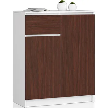 Nábytek CASARREDO Moderní, vysoká komoda NIKOL80, bílá / wenge