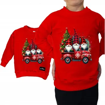 Pánská mikina Mikina Vánoční Červená Skřítci Náklaďák 142/146