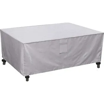Ochranný potah na zahradní nábytek 160 x 130 x 90 cm voděodolný venkovní kryt proti prachu větru dešti sněhu pevné švy a stahovací systém šedá