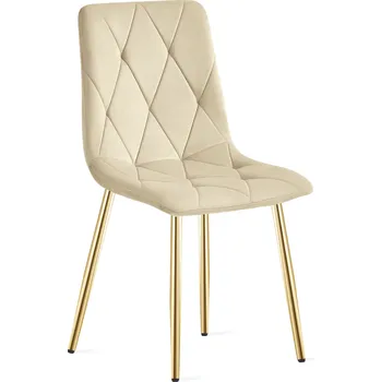 Jídelní židle Sametová jídelní židle LIBRA - béžová se zlatýma nohama Počet židlí: 1ks