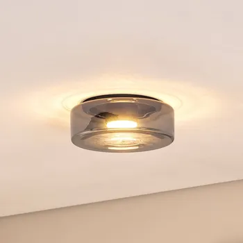 Argon Stropní světlo Titania, kouřově šedá/černá, sklo, Ø 25 cm kouřově šedá, černá 1 x 7 W LED - Doprava zdarma