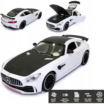 autíčko Model auta 1:24 Mercedes-Benz AMG GTR, bílý, kovový