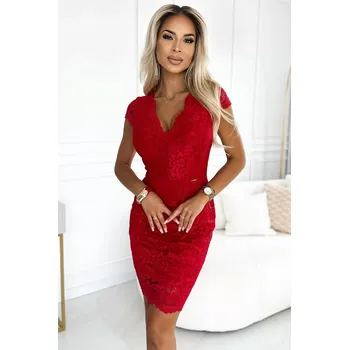 Dámské šaty Numoco koktejlové krajkové šaty ke kolenům, velikost XXL