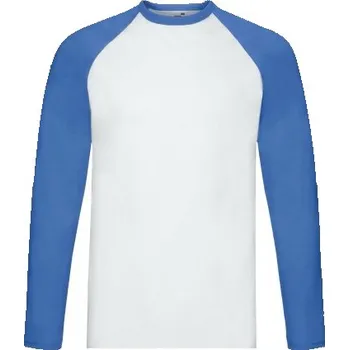 Pánská móda Fruit of the Loom tričko s dlouhým rukávem Baseball kulatý, velikost XL