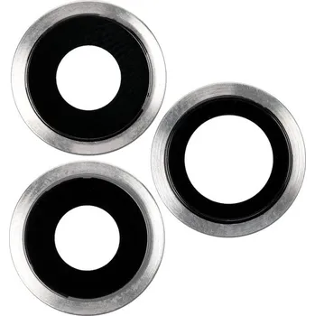 Náhradní skla zadní kamery s rámečky pro iPhone 11 Pro Max - stříbrná