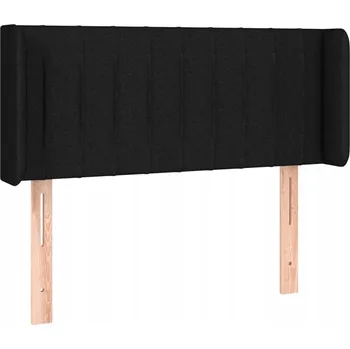 Postel Klasická čalouněná postel s čelem typu "ušák", samet, černá, 83x16x78/88 cm