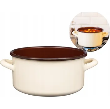 Hrnec Smetanový smaltovaný rendlík GORDON 3L hladký Galicja