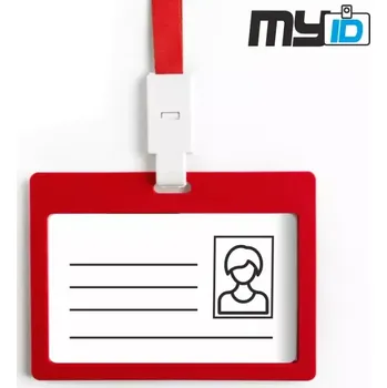 Jmenovka na stůl Visačka (jmenovka) Enjoy se šňůrkou, 54x90 na šířku, 1ks červená