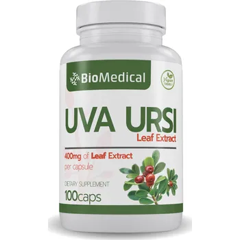 Přírodní produkt Medvědice lékařská Extract - Uva Ursi, 100 kapslí BIOMEDICAL