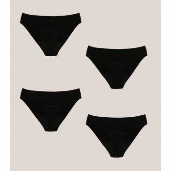 Menstruační kalhotky SNUGGS Balíček Bezešvé Žebrované Brief - 4 ks - Menstruační kalhotky s výdrží až 12 hodin