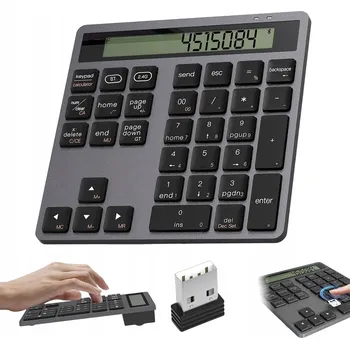Klávesnice TENKÁ BEZDRÁTOVÁ NUMERICKÁ KLÁVESNICE S 34 KLÁVESAMI A BLUETOOTH, KALKULAČKA