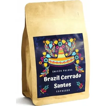 Káva Káva zrnková Arabica Świeżo Palona Brazil Cerrado Santos Natural 250 g 250 g