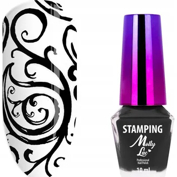 Lak na nehty Mollylac Hybridní Lak na Razítka Černý 10 ml