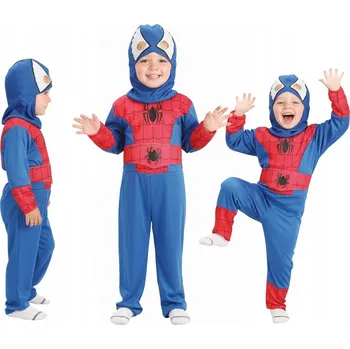 Dětský Kostým Spider Hero (overal, pásek, kapuce), vel 92/104