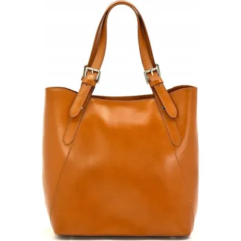 Kabelka Vera Pelle shopper kabelka z pravé kůže hnědá