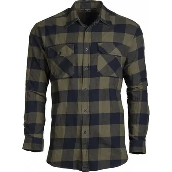 Pánské oblečení MIL-TEC Košile DŘEVORUBECKÁ letní na knoflíky ZELENO/ČERNÁ M Zelená