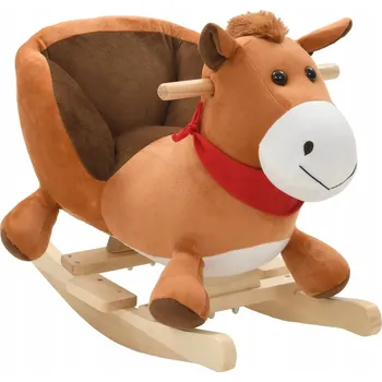 Houpací kůň Houpací koník s opěrkou, plyšový, 60x32x50 cm