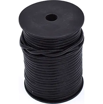 Galanterie Kožená šňůrka kulatá černá 4 mm