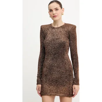 Dámské šaty Šaty Liu Jo hnědá barva, mini, přiléhavé, MF5236 MA10R MF5236.MA10R 88X, vel. L