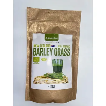 Přírodní produkt BIO Mladý zelený ječmen z Nového Zélandu 200 g BIOMEDICAL