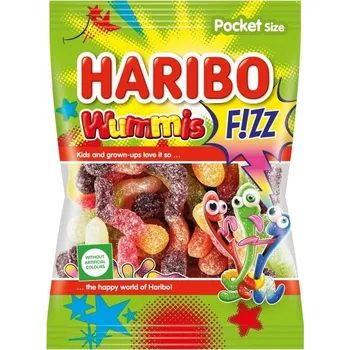 Bonbon Želé Bonbony Haribo Wummis Fiz Kyselé Ovocné Červíci Housenky Víceovocné 100g