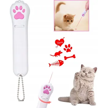 Hračka pro kočku LASEROVÉ UKAZOVÁTKO PRO KOČKY S LED PROJEKTOREM | HRAČKA S VÍCE VZORY 1 KS