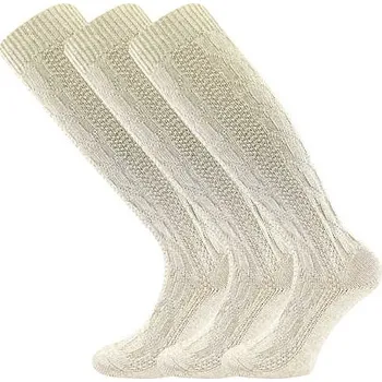 BOMA Podkolenky silné lněné LINEX s bavlnou NATUR (3 páry) 43-46 199541