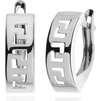 Náušnice STŘÍBRNÉ NÁUŠNICE S ANGLICKÝM ZAPÍNÁNÍM A ŘECKÝM VZOREM