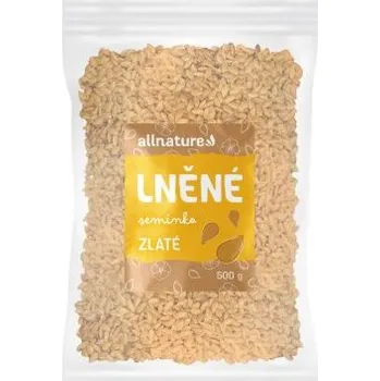 Potravina Lněné semínko - ZLATÉ, HNĚDÉ - VARIANTY 500 g, 1000 g ALLNATURE PŘÍCHUŤ: LNĚNÉ SEMÍNKO ZLATÉ 500 g