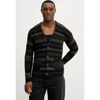 Dámský svetr Kardigan s příměsí vlny United Colors of Benetton 1HNNK601R hnědá 98D, vel. XXL